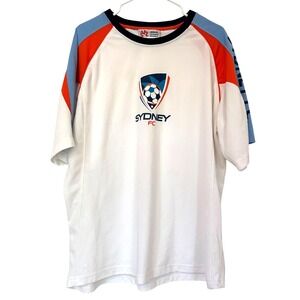 Sydney FC White Raglan Short Sleeve Jersey Men's Medium‎ Officially Licensed